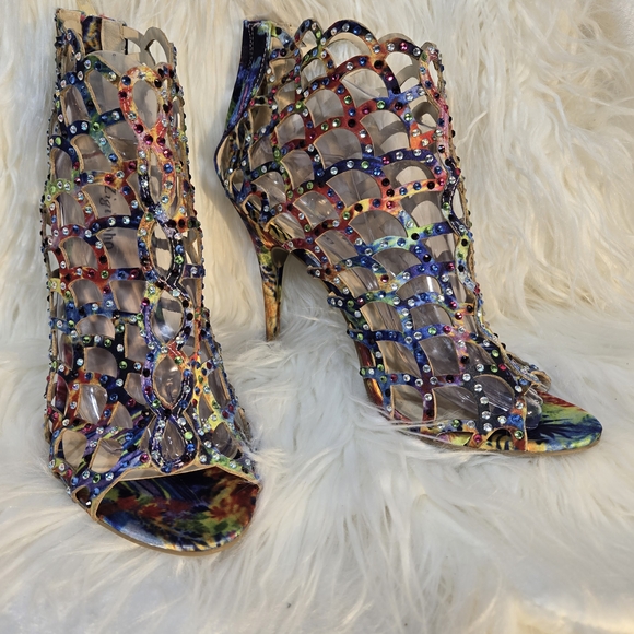 Zigi Soho Multicolor Rhinestone Heels - Picture 3 of 9